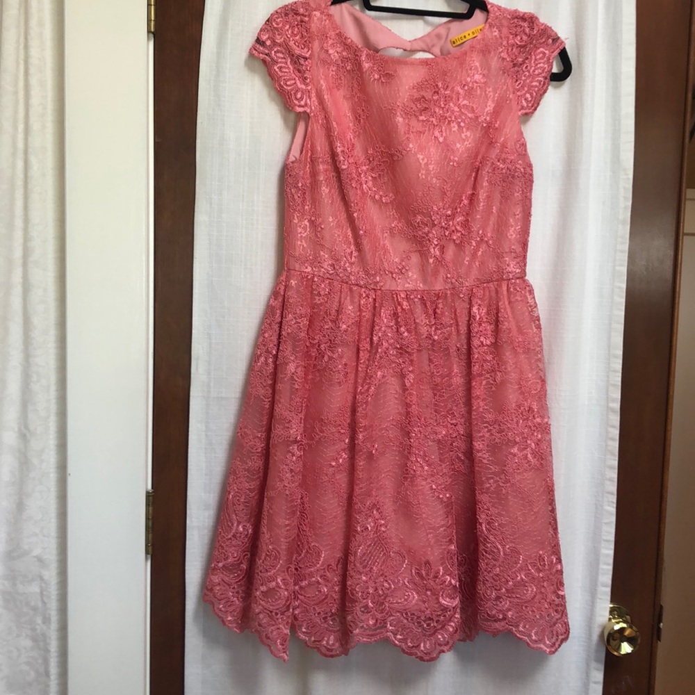 Pink lace dress